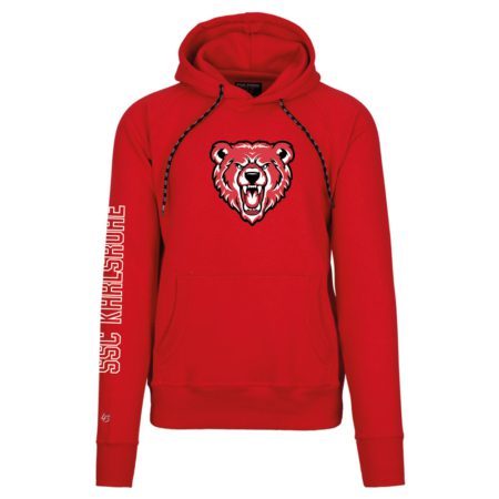 Grizzlies Karlsruhe nur Kopf Kapuzensweater rot