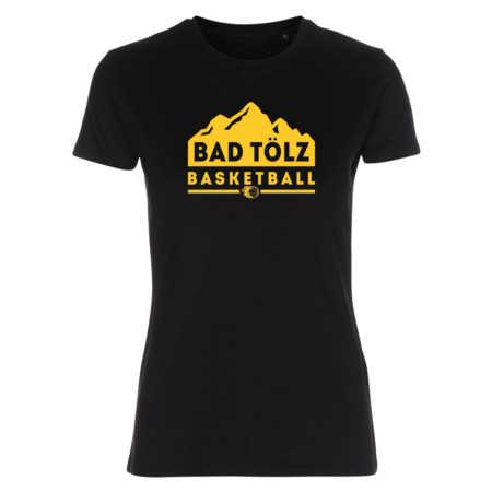 Bad Tölz Basketball Barge Round Lady Fitted Shirt schwarz