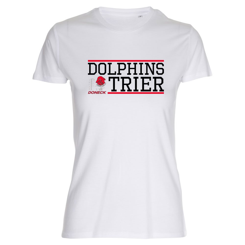 DOLPHINS TRIER Lady Fitted Shirt weiß