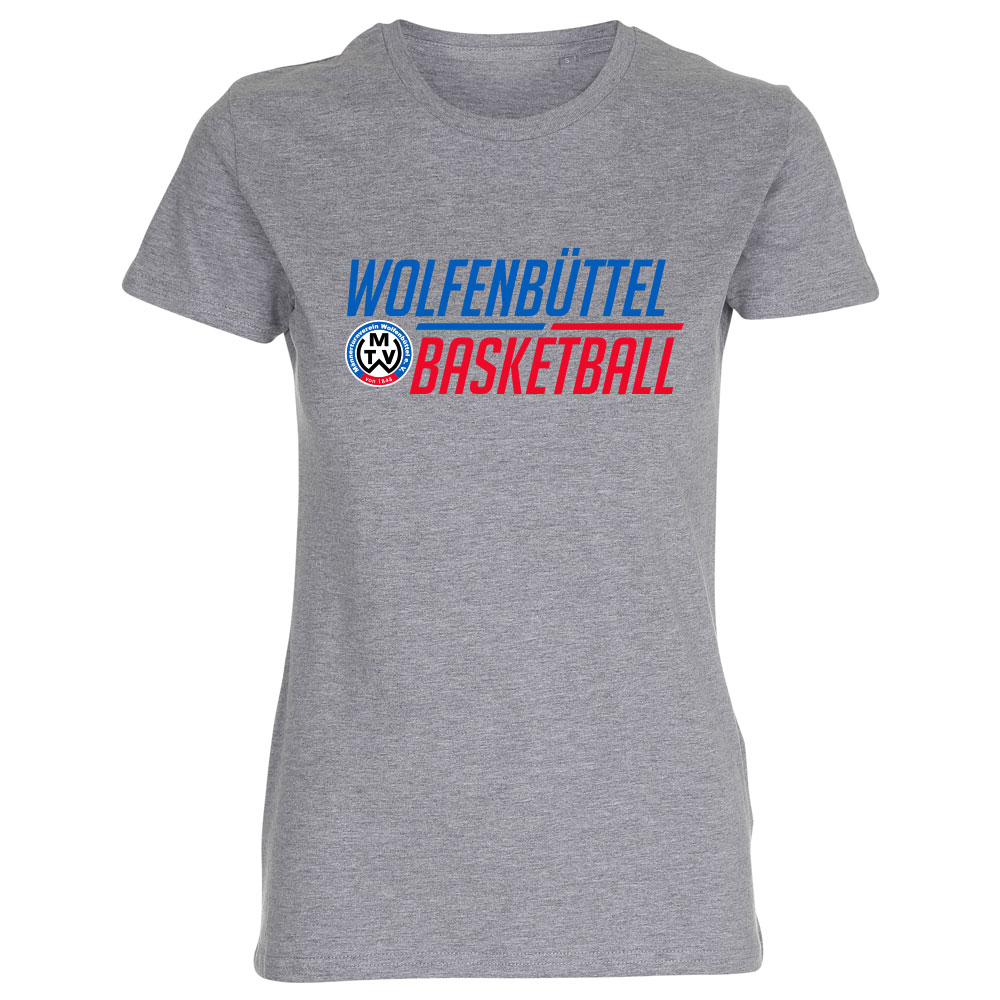 Wolfenbüttel Basketball Lady Fitted Shirt grau