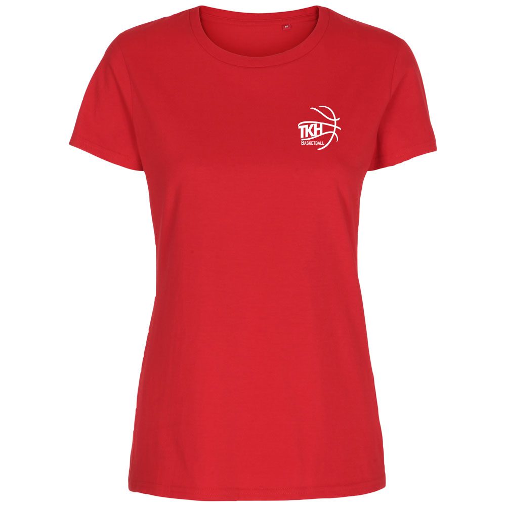 decentTKH Basketball Lady Fitted Shirt rot
