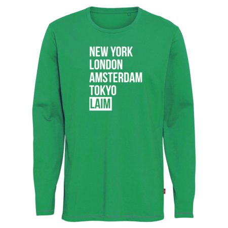 New York, London, Amsterdam, Tokyo, Laim Longsleeve Fashion Tee LS grün