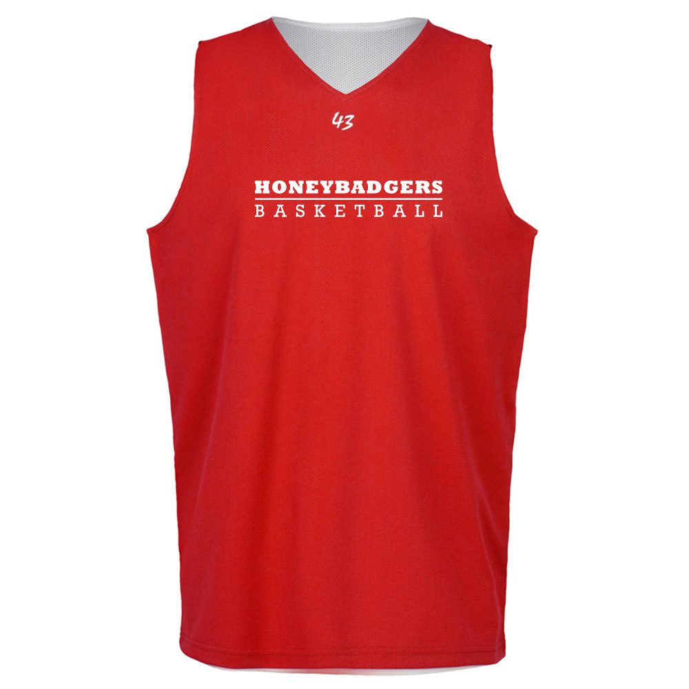 HONEYBADGERS Basketball Reversible Jersey BASIC rot/weiß