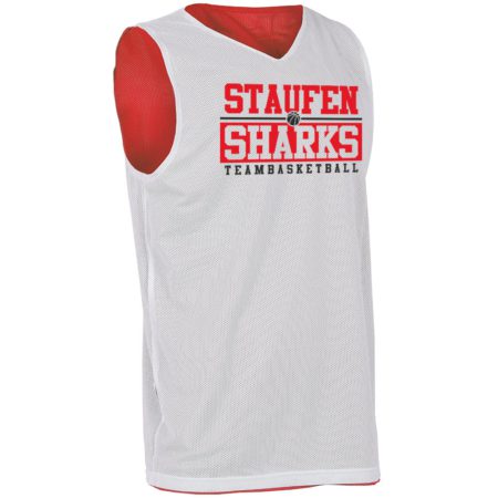 Staufen Sharks Teambasketball Reversible Jersey weiß/rot