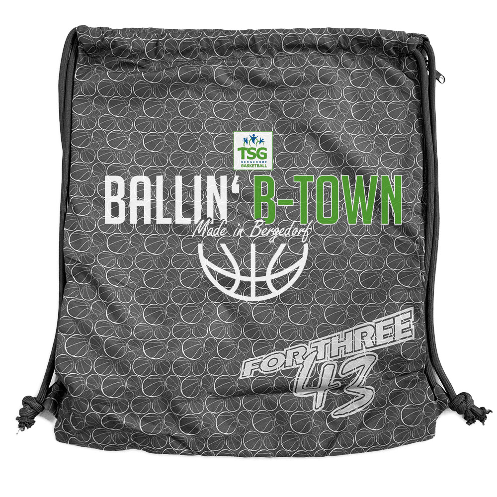 Ballin B-Town Turnbeutel Gymsac dunkelgrau mit Seitentasche