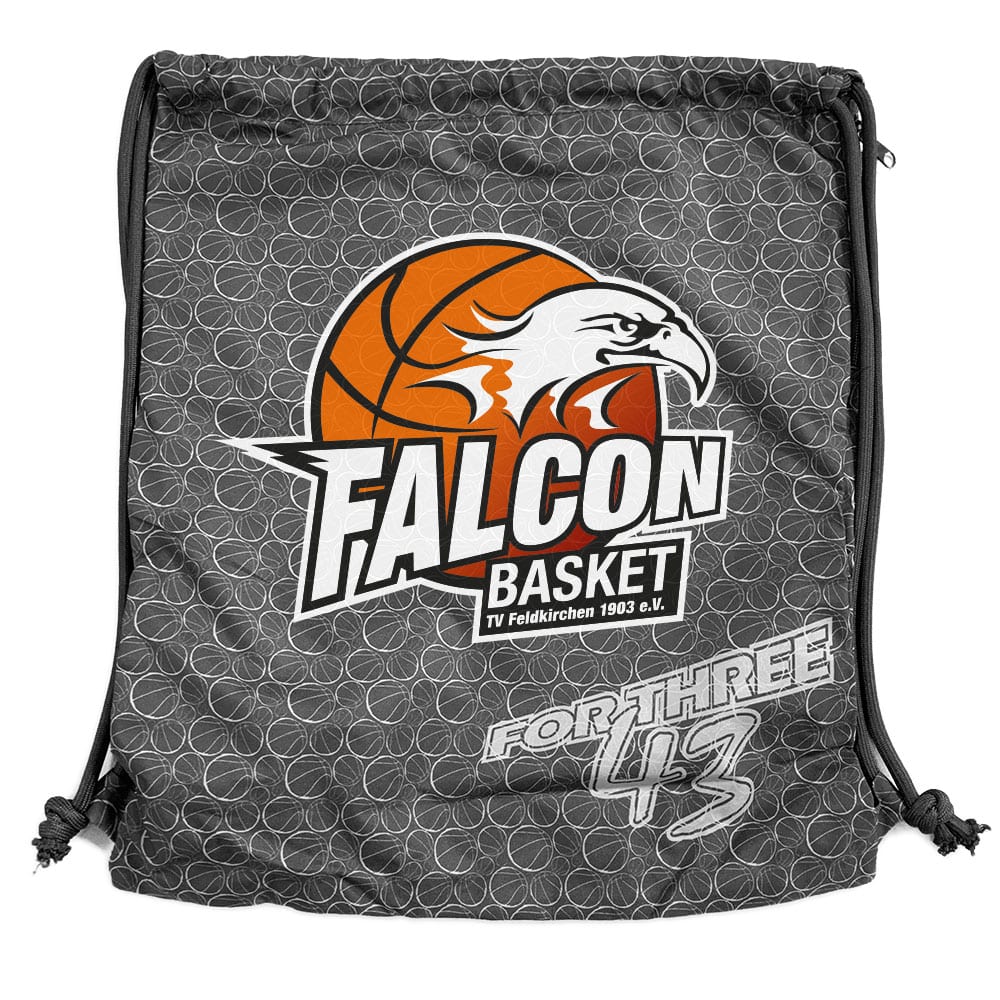 Falcon Basket Turnbeutel Gymsac dunkelgrau mit Seitentasche