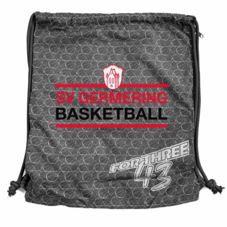 Germering Basketball Turnbeutel Gymsac dunkelgrau mit Seitentasche