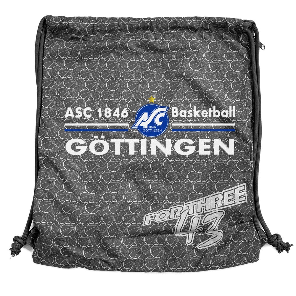 ASC Göttingen Basketball Turnbeutel Gymsac dunkelgrau mit Seitentasche