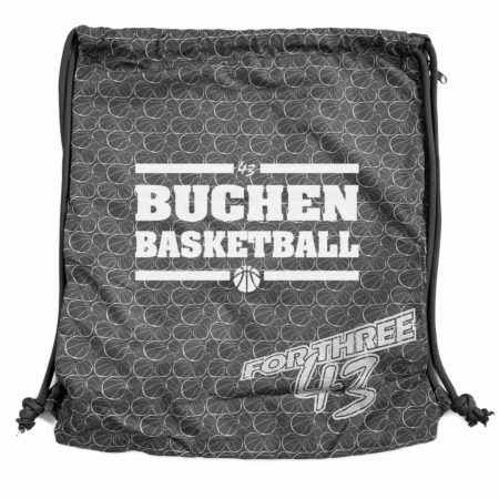 Buchen Basketball Turnbeutel Gymsac dunkelgrau mit Seitentasche