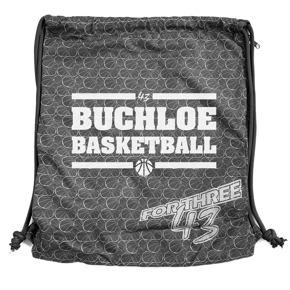 Buchloe Basketball Turnbeutel Gymsac dunkelgrau mit Seitentasche