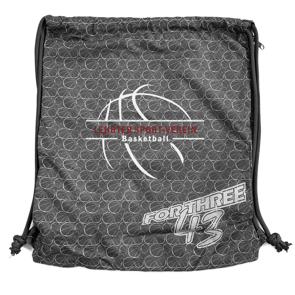 Lehrter SV Basketball Turnbeutel Gymsac dunkelgrau mit Seitentasche