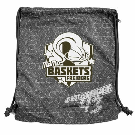 Mamo Baskets Turnbeutel Gymsac dunkelgrau mit Seitentasche