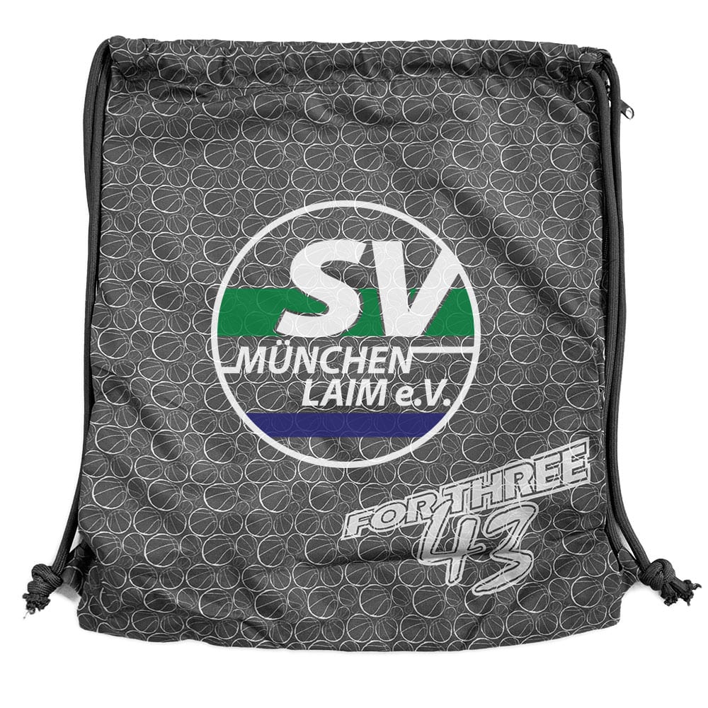 SV München Laim Turnbeutel Gymsac dunkelgrau mit Seitentasche