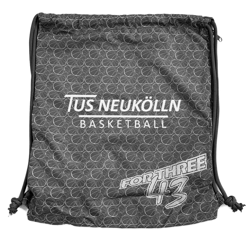 Neukölln Basketball Turnbeutel Gymsac dunkelgrau mit Seitentasche