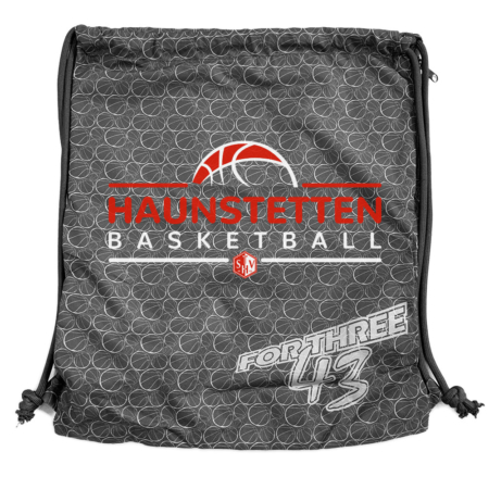 Haunstetten City Basketball Turnbeutel Gymsac dunkelgrau mit Seitentasche
