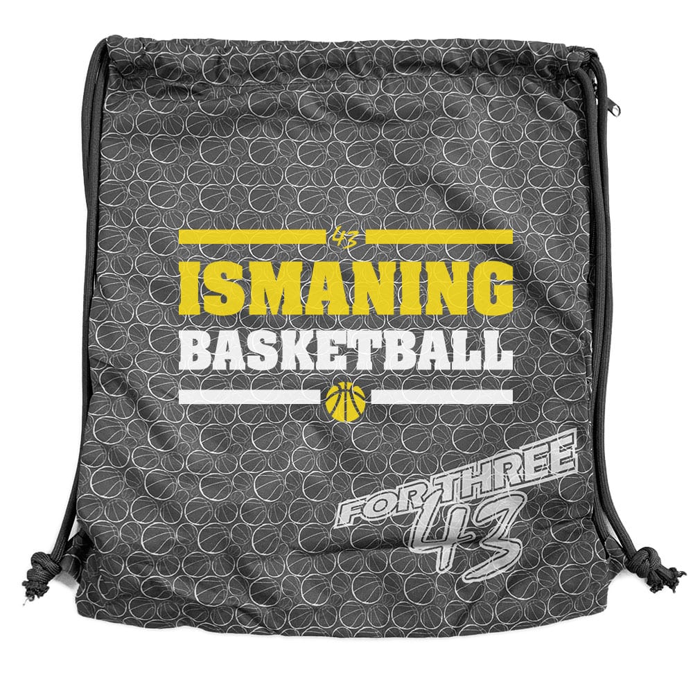 Ismaning Basketball Turnbeutel Gymsac dunkelgrau mit Seitentasche