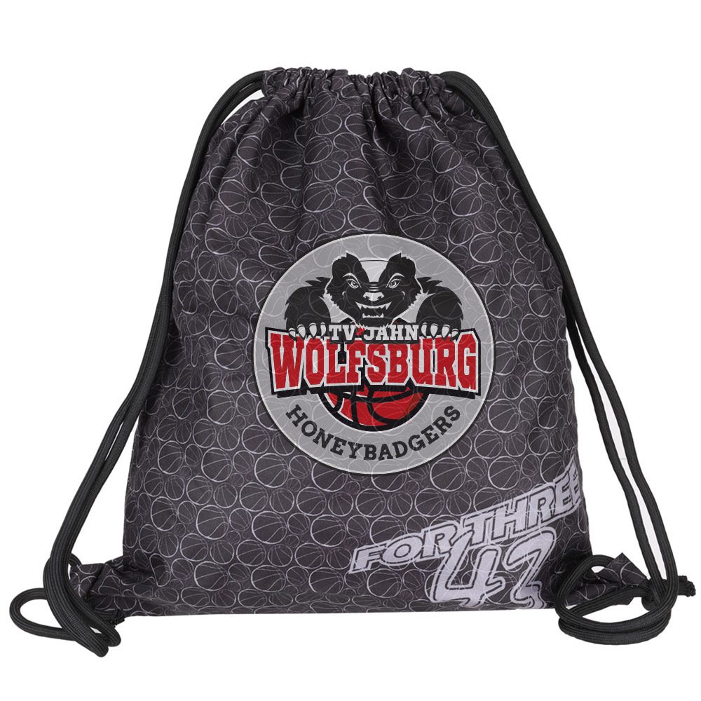 Jahn Wolfsburg Turnbeutel Ballbag dunkelgrau mit Seitentasche