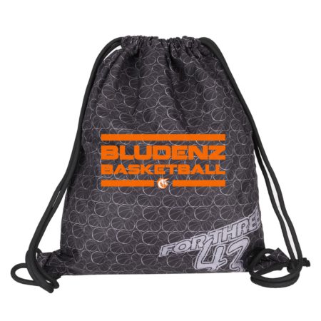 Bludenz Basketball Turnbeutel Gymsac dunkelgrau mit Seitentasche