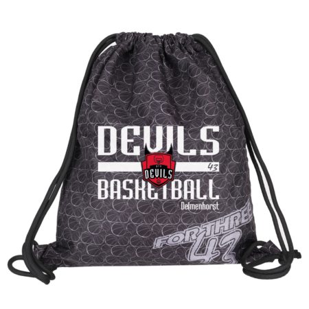 Devils Basketball Turnbeutel Gymsac dunkelgrau mit Seitentasche