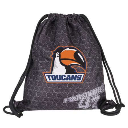Toucans Basketball Turnbeutel Gymsac dunkelgrau mit Seitentasche