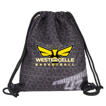 Westercelle Basketball Turnbeutel Gymsac dunkelgrau mit Seitentasche