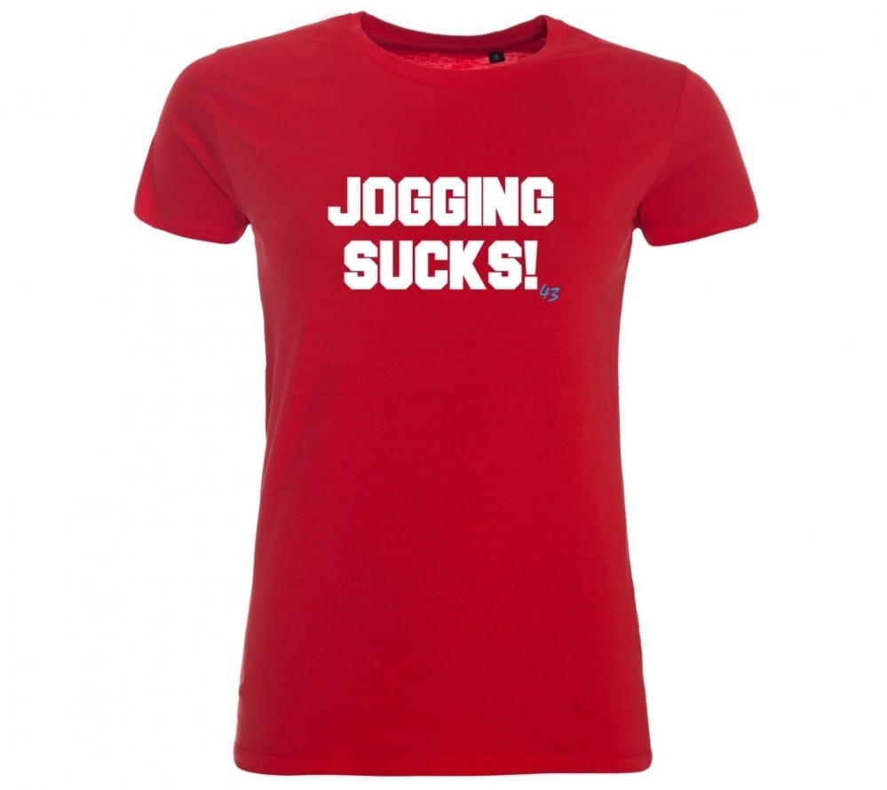 Jogging Sucks Lady Fitted Shirt rot