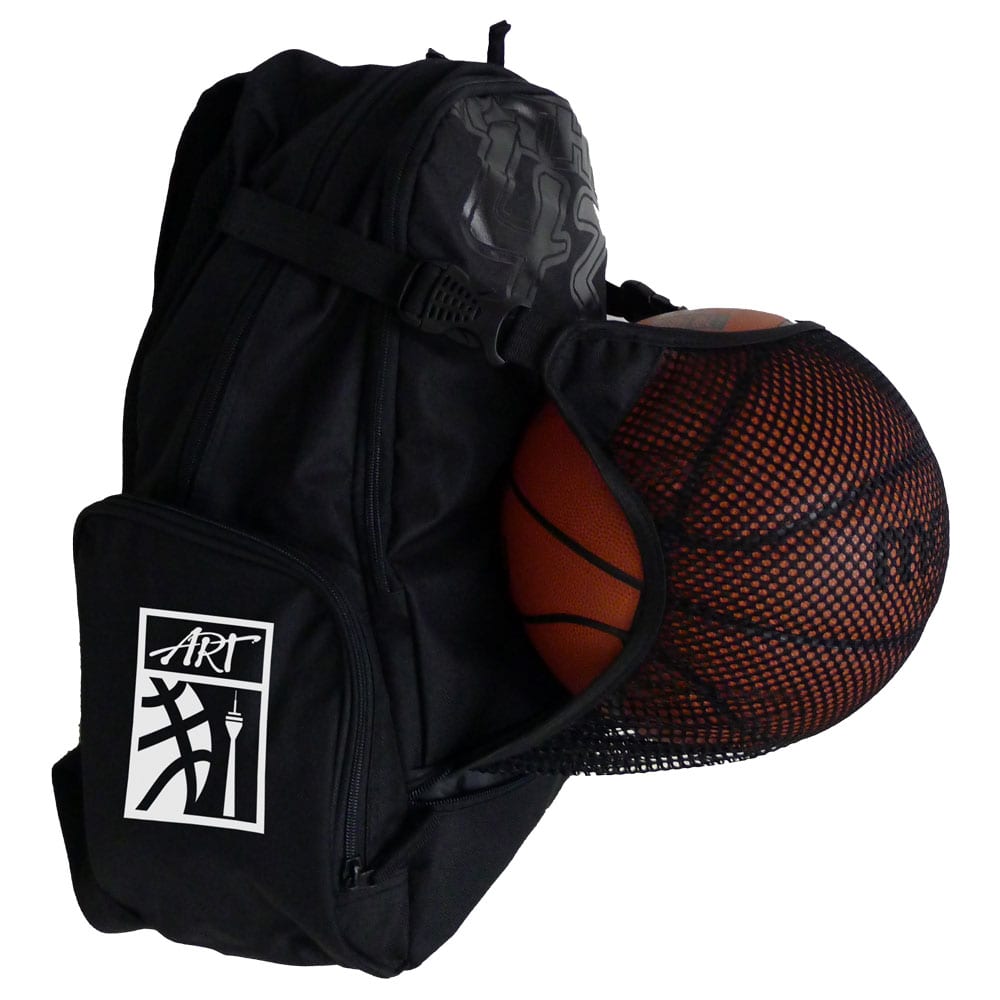 ART Basketballrucksack mit Ballnetz schwarz