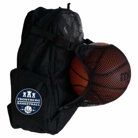 Trostberg Basketball Basketballrucksack mit Ballnetz schwarz