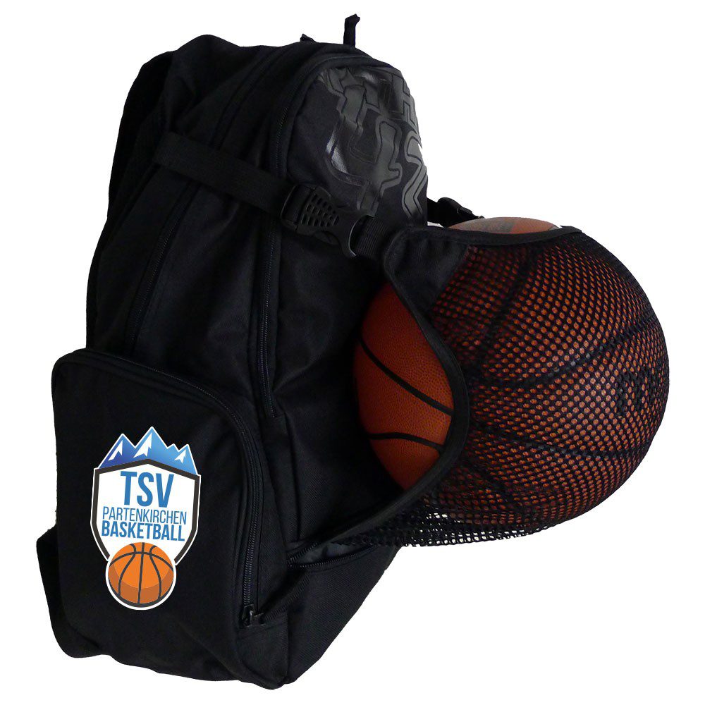 TSV Partenkirchen Basketball Rucksack mit Ballnetz schwarz