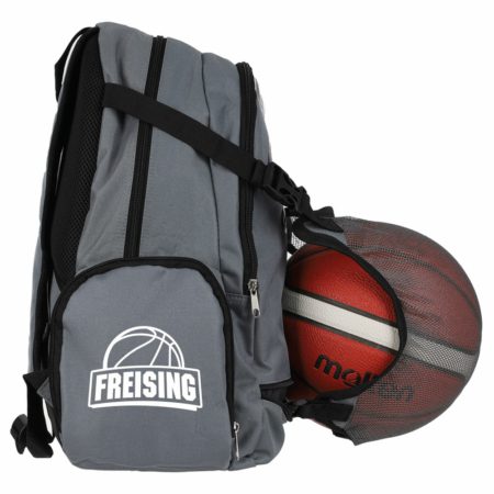 Freising Basketballrucksack mit Ballnetz grau side