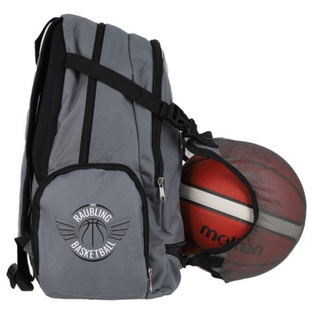TuS Raubling Basketball Rucksack mit Ballnetz grau