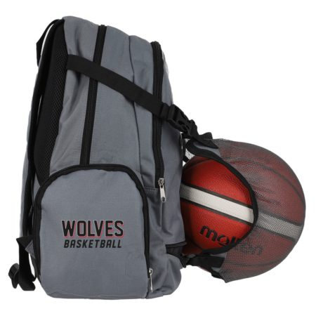 Wolves Basketball Rucksack mit Ballnetz grau
