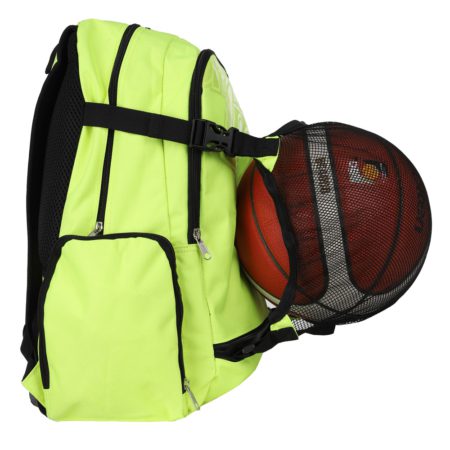 Basketball Rucksack 43 mit Ballnetz neongelb