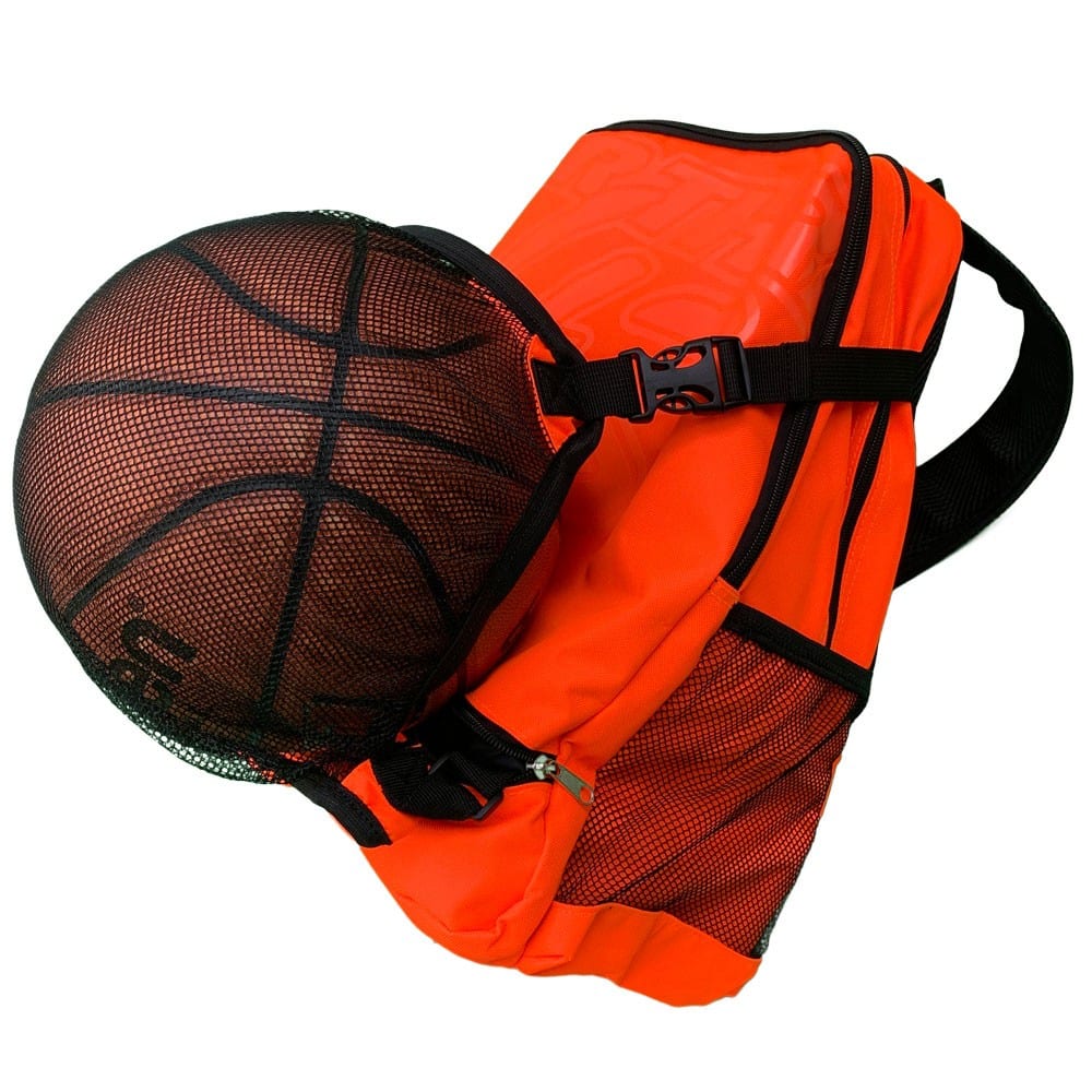 Basketball Rucksack 43 mit Ballnetz orange