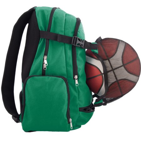 Basketball Rucksack 43 mit Ballnetz dunkelgrün right