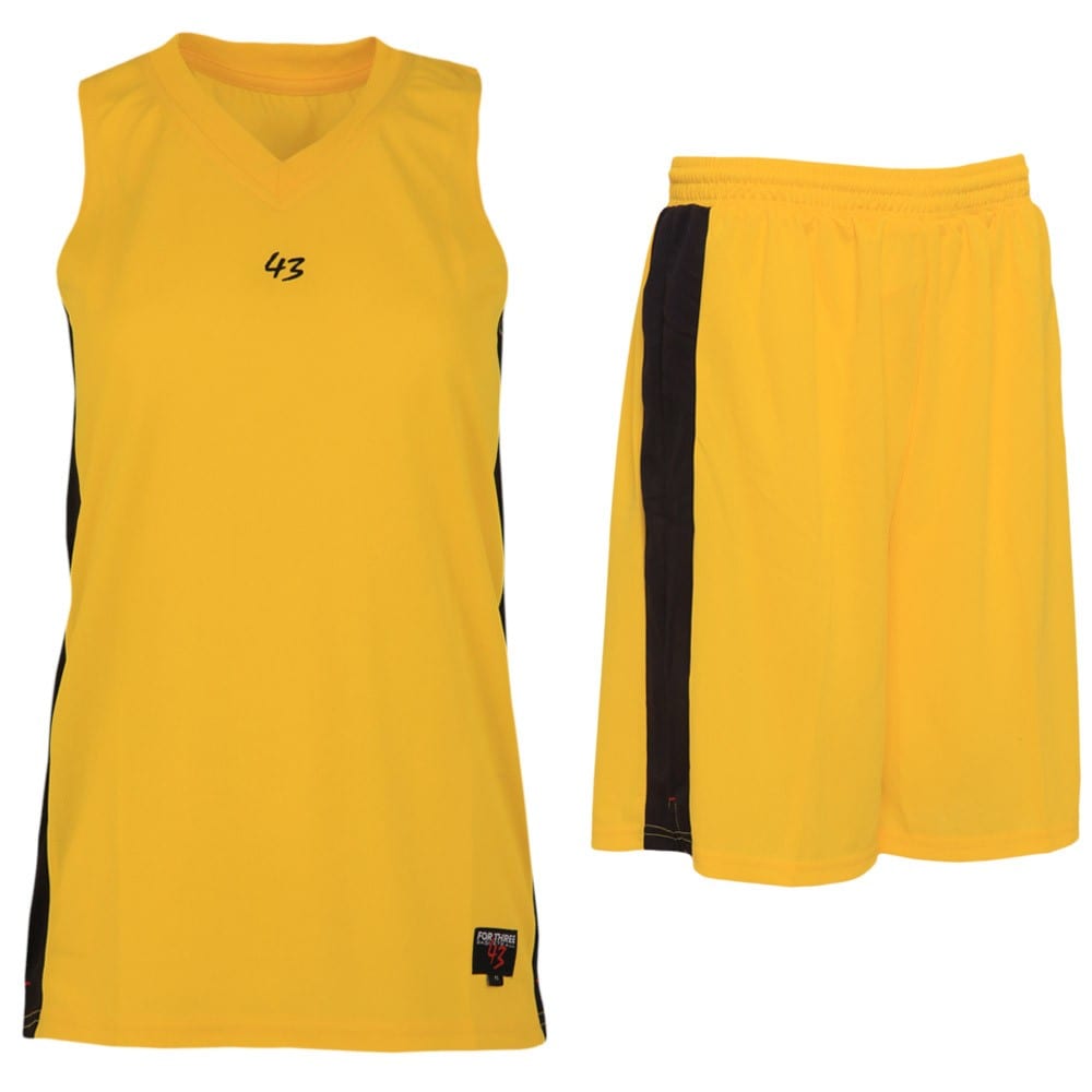 Basketballset Damen Trikot PRO und Short PRO gelb/schwarz