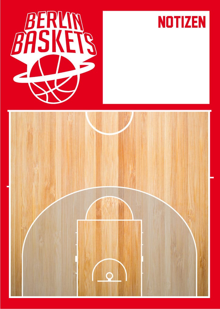 Berlin Baskets Taktikboard Coaching individuell bedruckt