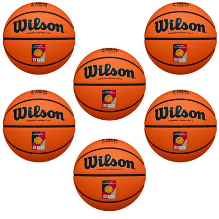 6x Wilson Evo NXT DBB-Logo Game Ball Indoor Größe 7 Herren Basketball